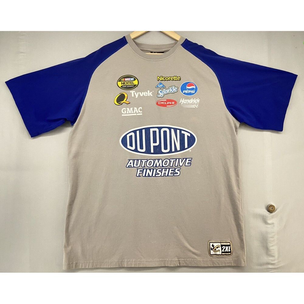 Chase Authentics Jeff Gordon #24 Dupont Nascar Gray Blue T-Shirt Mens 2XL GMC